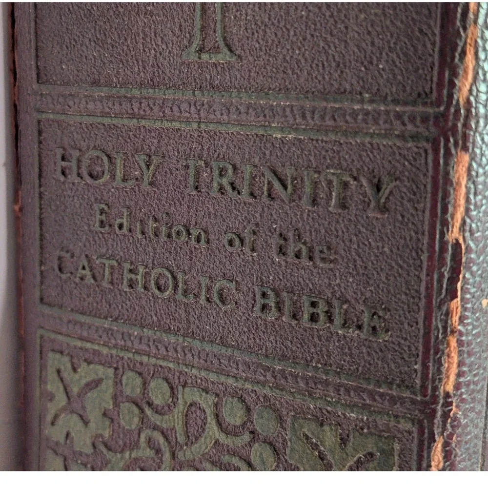 The Catholic Press Holy Trinity Edition Bible 1951 Burgundy Gold Gilt Fair